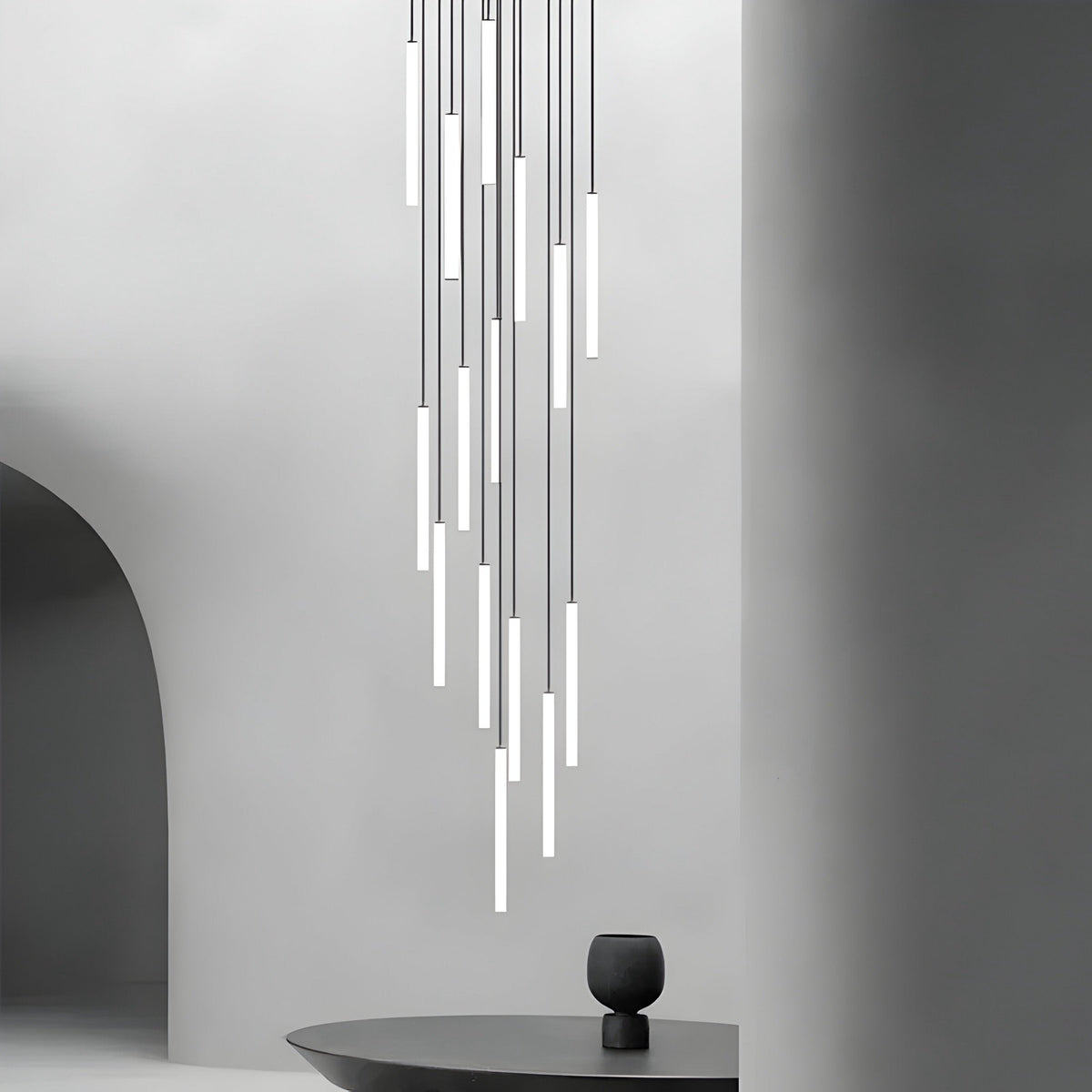 Lustre design noir modulable de 1 à 30 éléments Luxo, vue 3