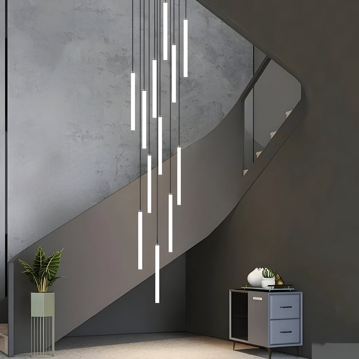 Lustre design noir modulable de 1 à 30 éléments Luxo, vue 4