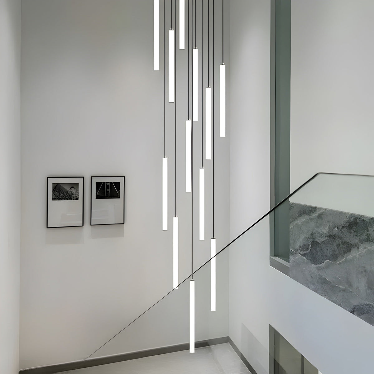 Lustre design noir modulable de 1 à 30 éléments Luxo, vue 5