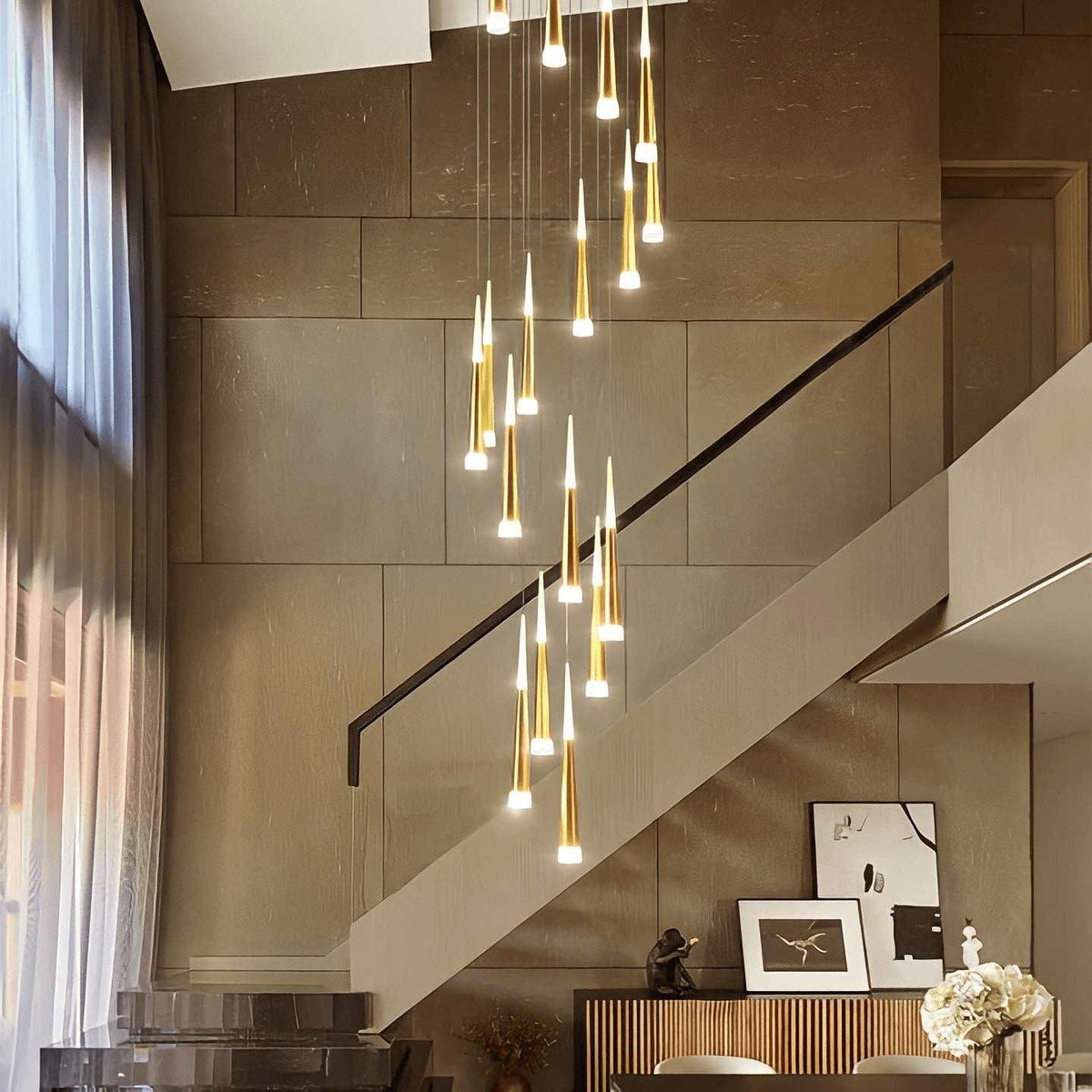 Lustre duplex à cônes lumineux, 6 à 60 éléments