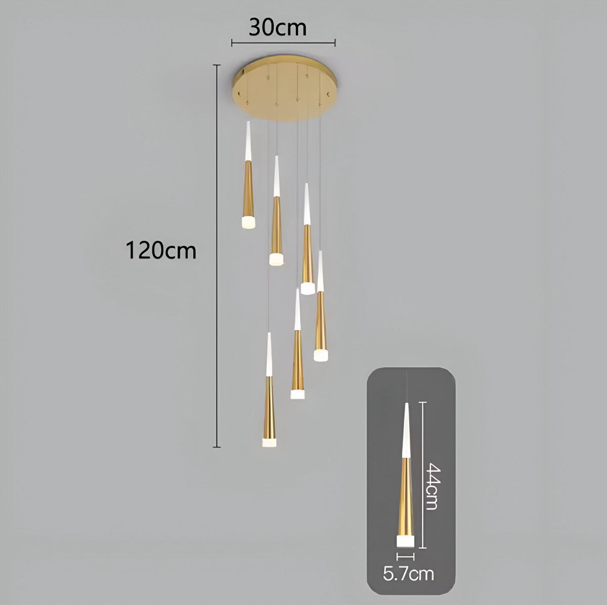 Lustre duplex à cônes lumineux, 6 à 60 éléments, vue 12