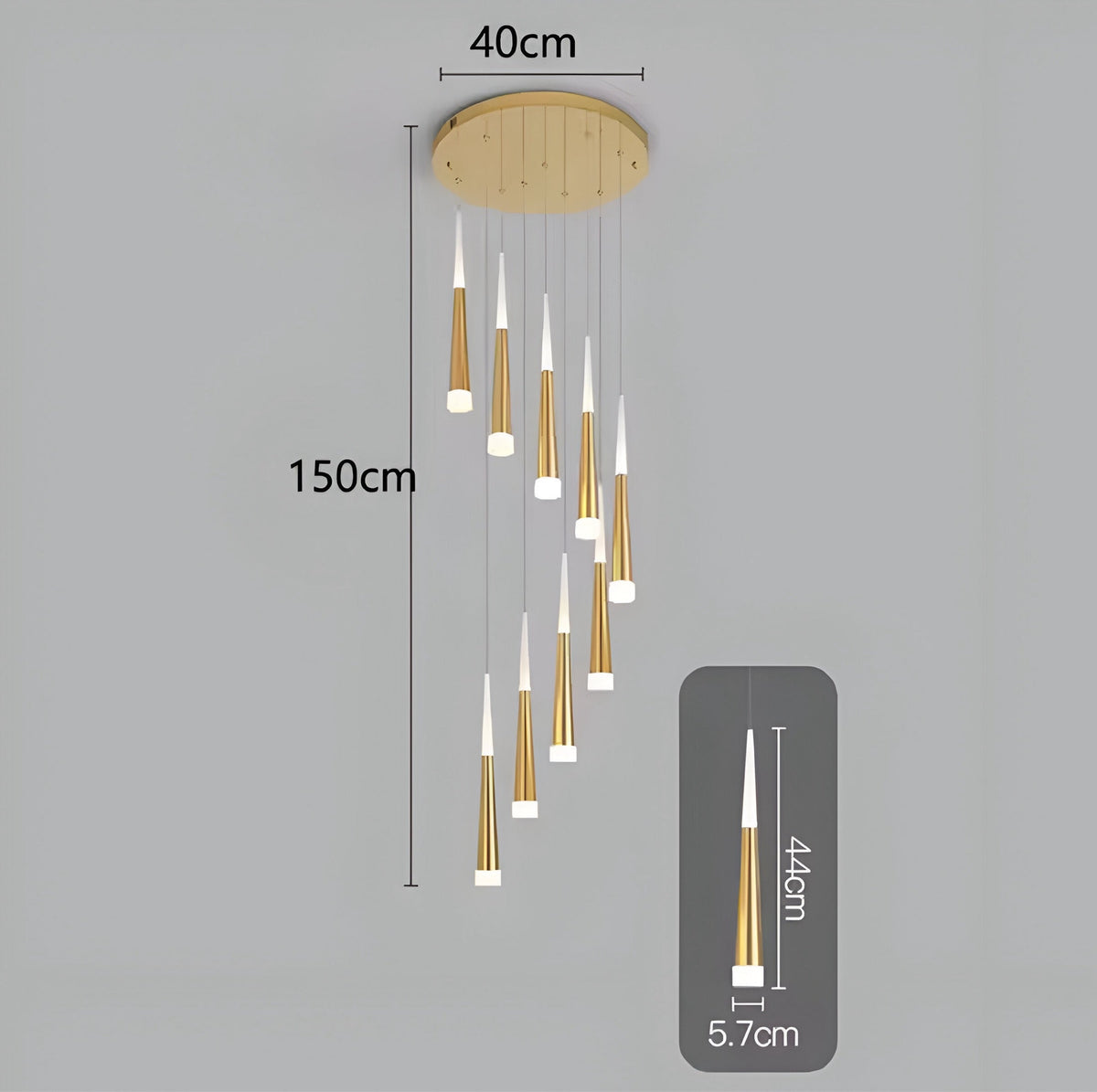 Lustre duplex à cônes lumineux, 6 à 60 éléments, vue 13