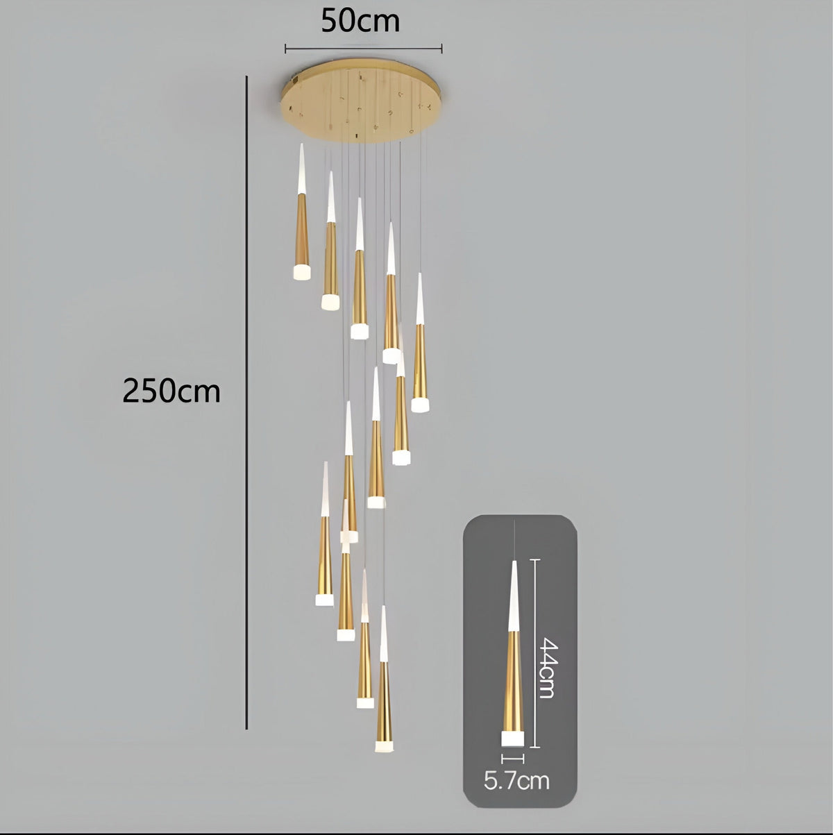 Lustre duplex à cônes lumineux, 6 à 60 éléments, vue 14