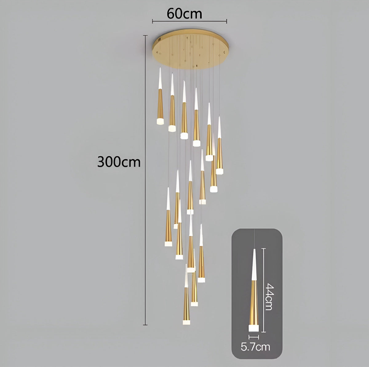 Lustre duplex à cônes lumineux, 6 à 60 éléments, vue 15