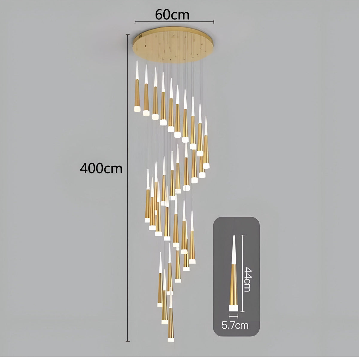 Lustre duplex à cônes lumineux, 6 à 60 éléments, vue 17