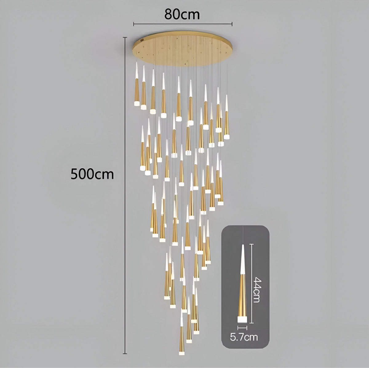 Lustre duplex à cônes lumineux, 6 à 60 éléments, vue 18