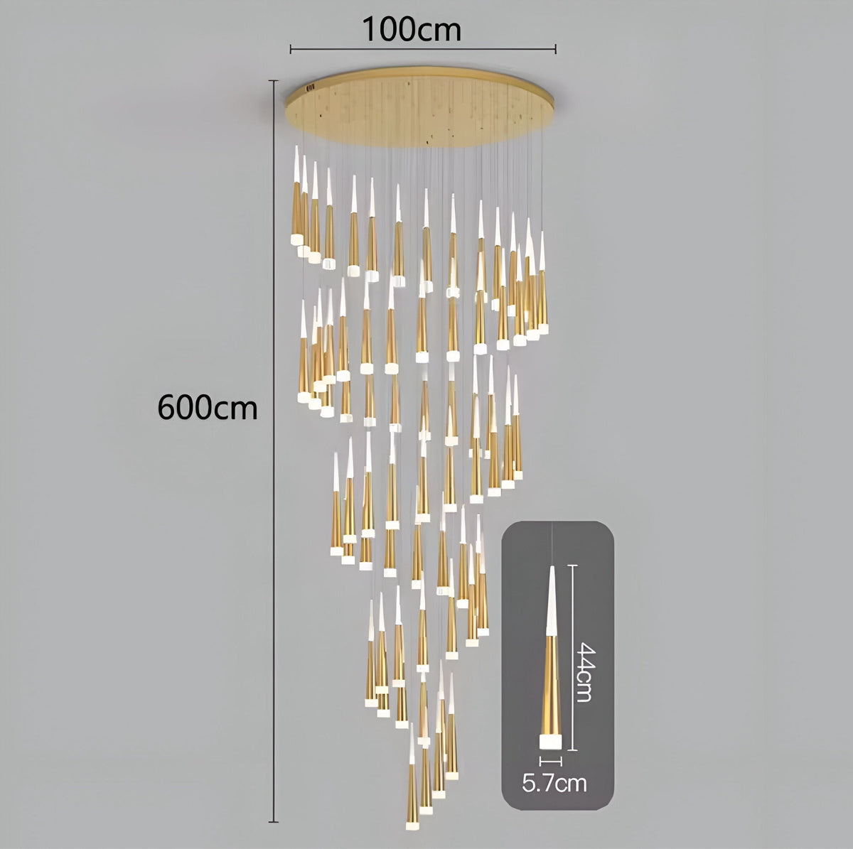 Lustre duplex à cônes lumineux, 6 à 60 éléments, vue 19