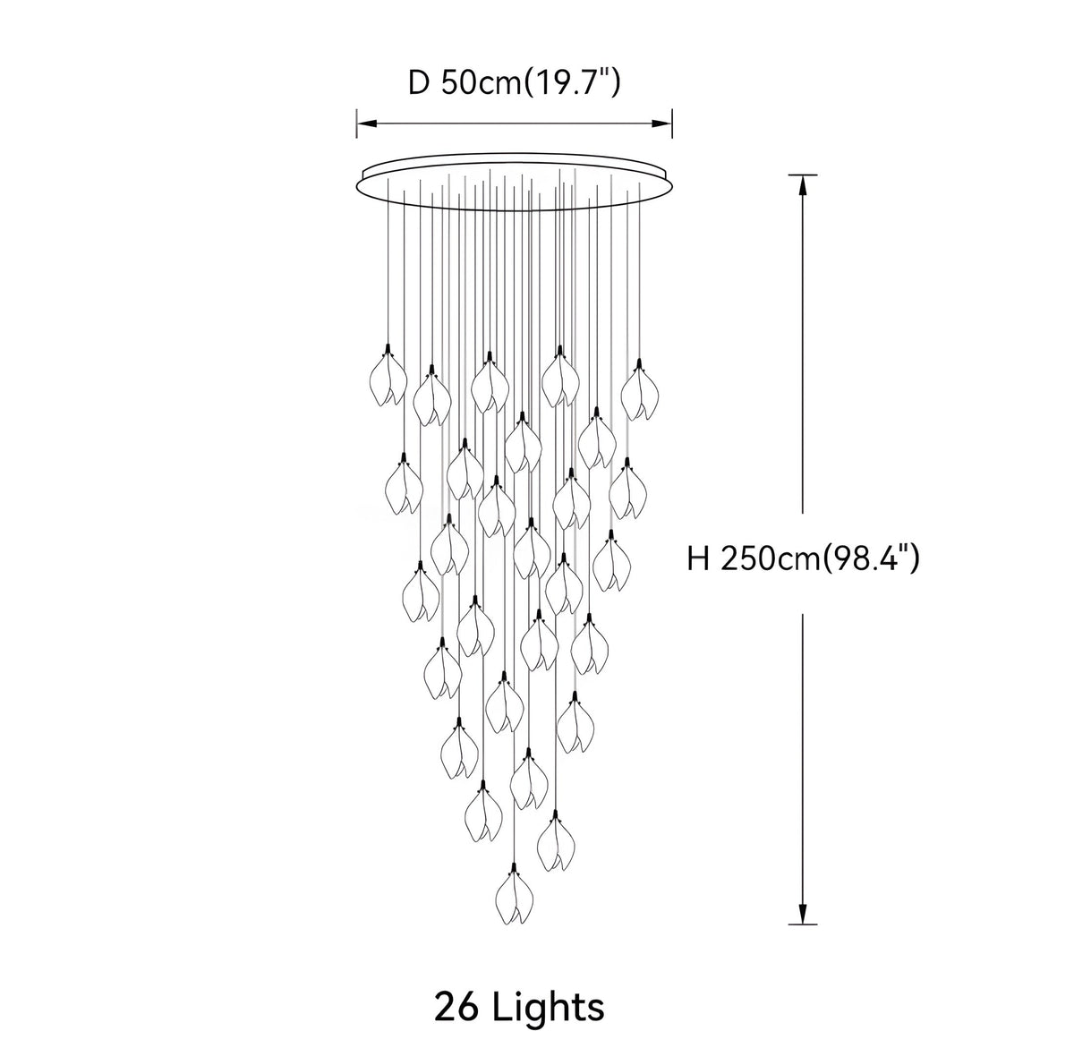 Lustre fleur en céramique blanche, fleurs de magnolia, vue 17