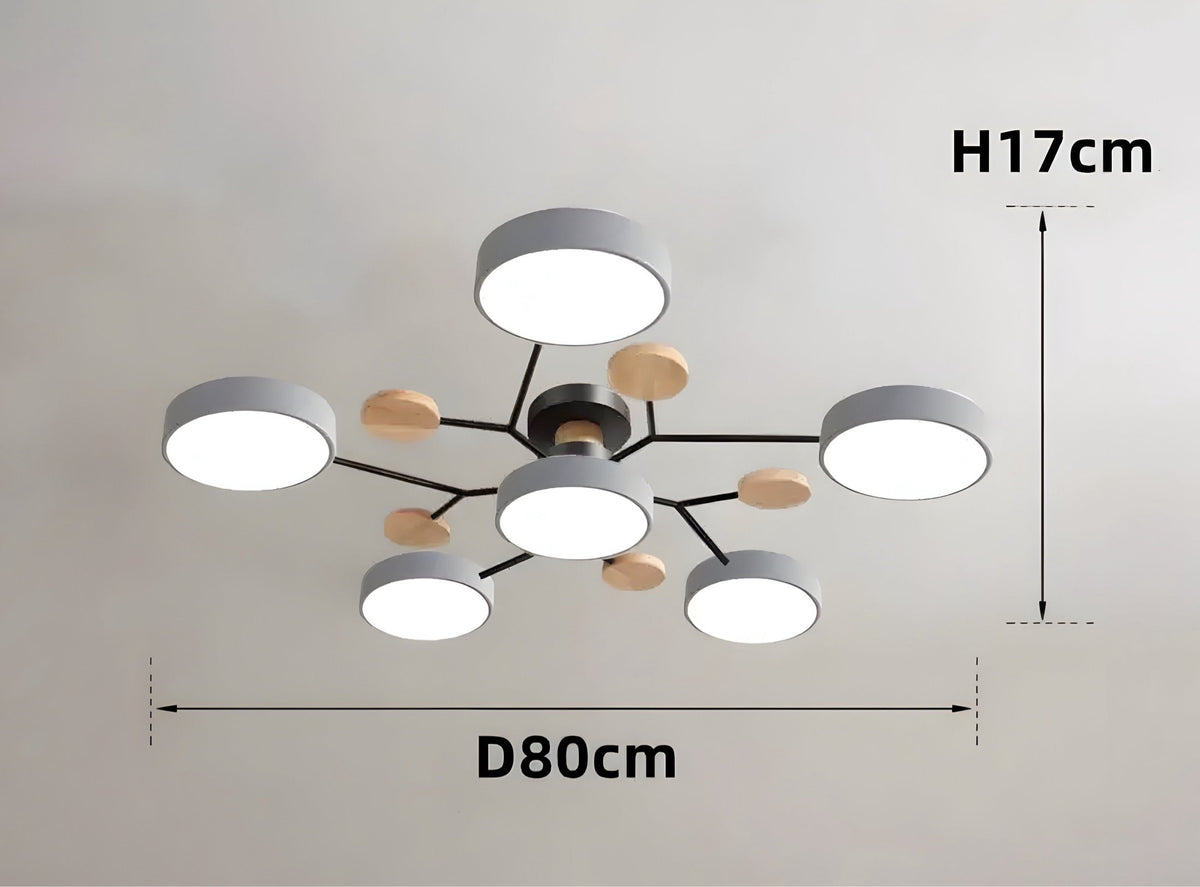 Plafonnier anneau LED en acrylique blanc, gris ou vert, vue 10