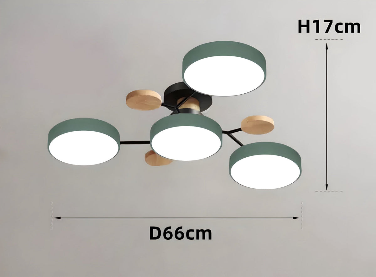 Plafonnier anneau LED en acrylique blanc, gris ou vert, vue 12