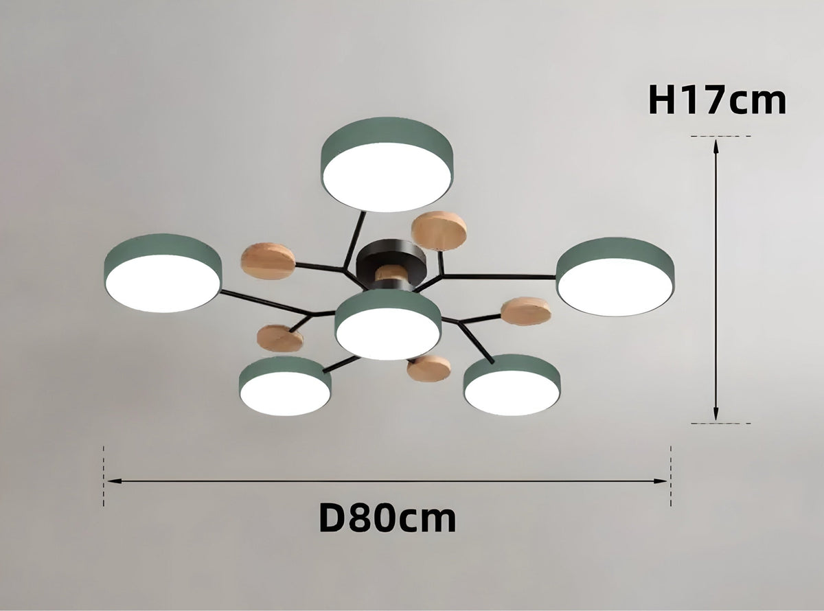 Plafonnier anneau LED en acrylique blanc, gris ou vert, vue 13