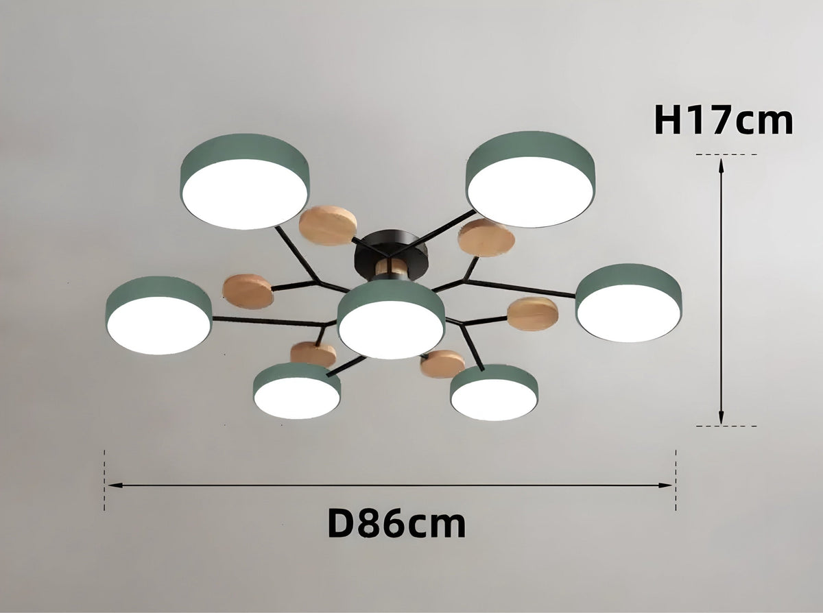 Plafonnier anneau LED en acrylique blanc, gris ou vert, vue 14