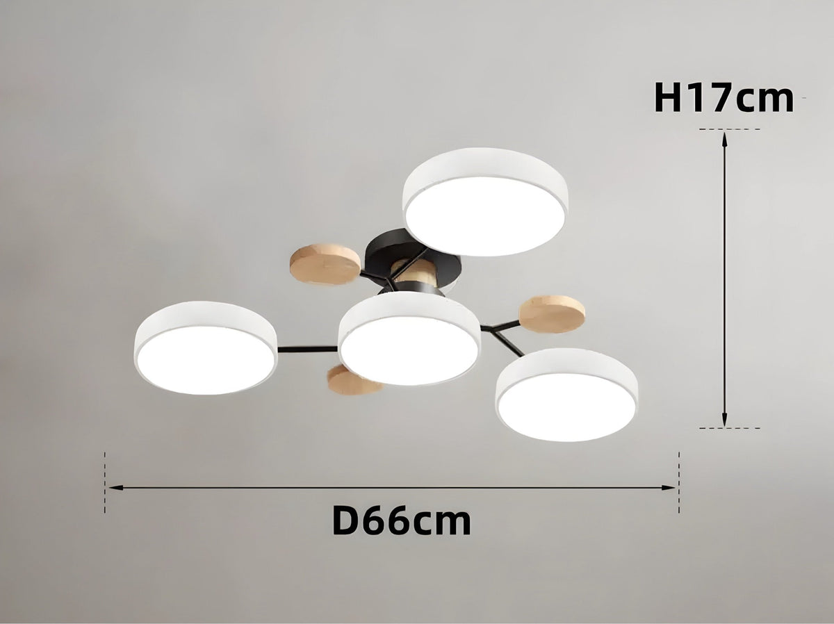 Plafonnier anneau LED en acrylique blanc, gris ou vert, vue 6