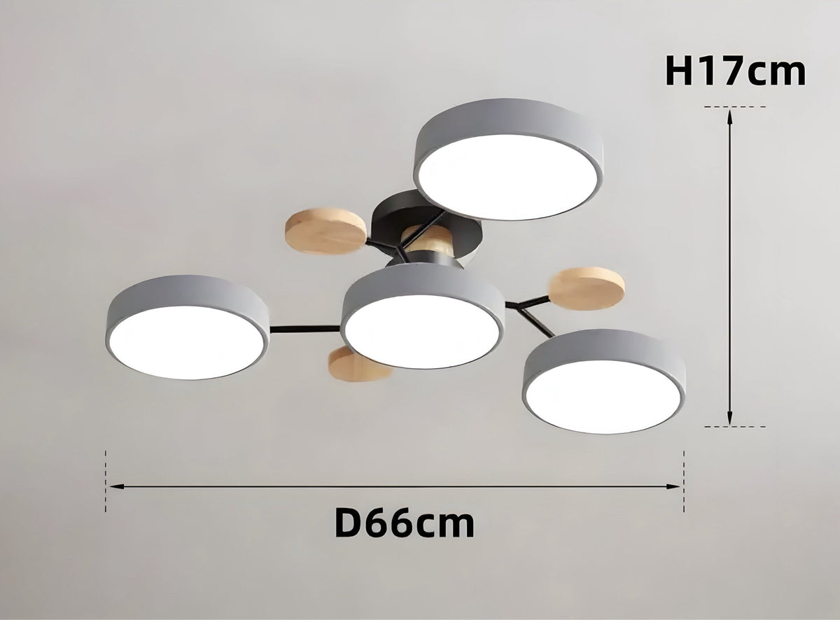 Plafonnier anneau LED en acrylique blanc, gris ou vert, vue 9