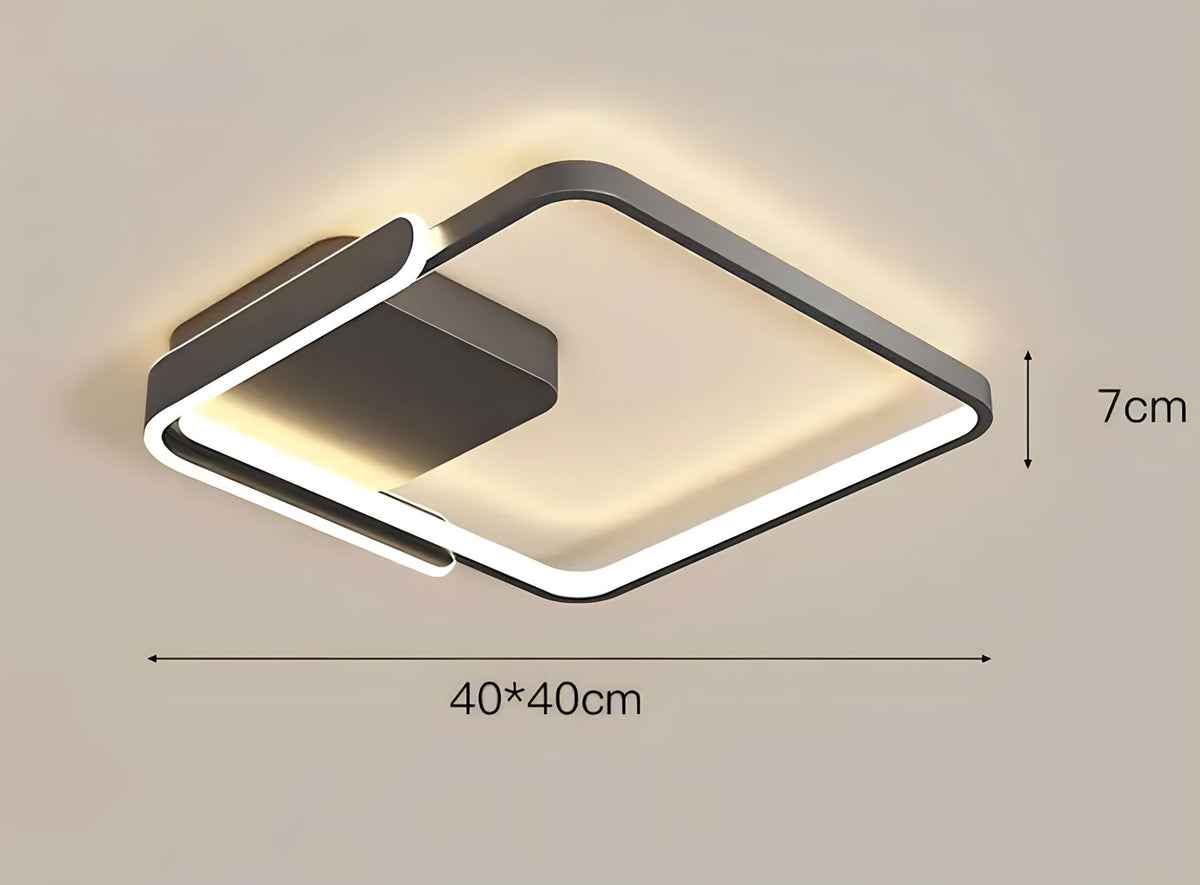 Plafonnier carré LED avec télécommande, noir ou blanc, vue 6