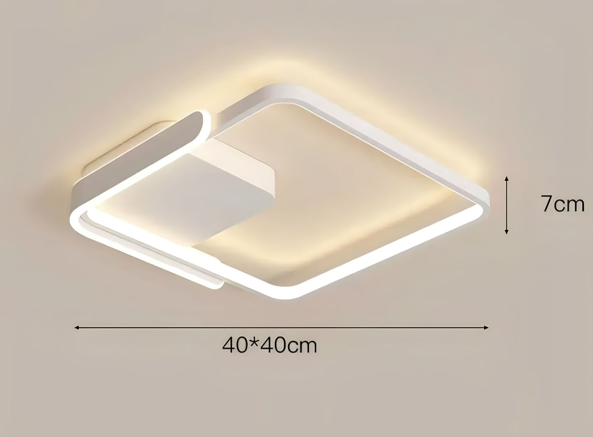 Plafonnier carré LED avec télécommande, noir ou blanc, vue 7