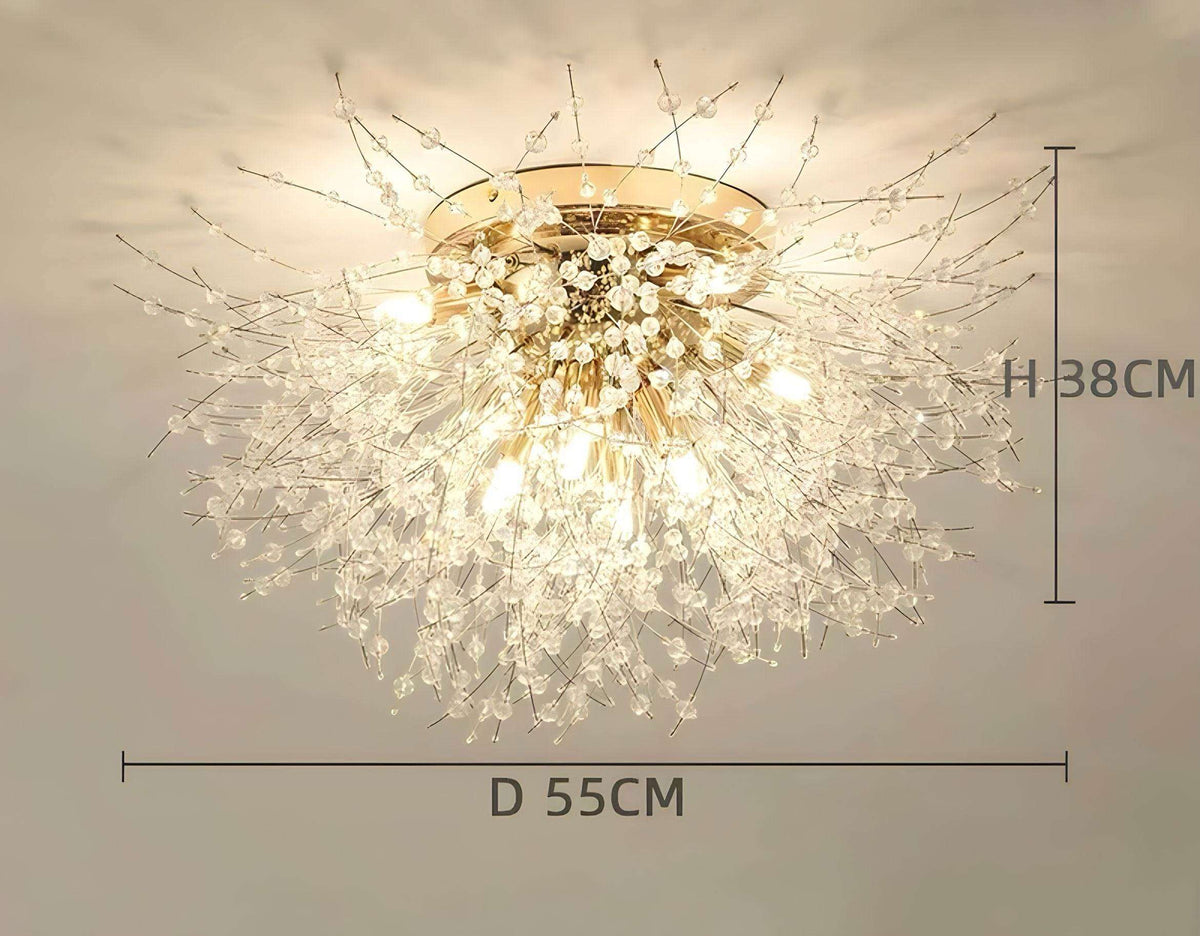 Plafonnier cristal K9 en forme de pissenlit, vue 10