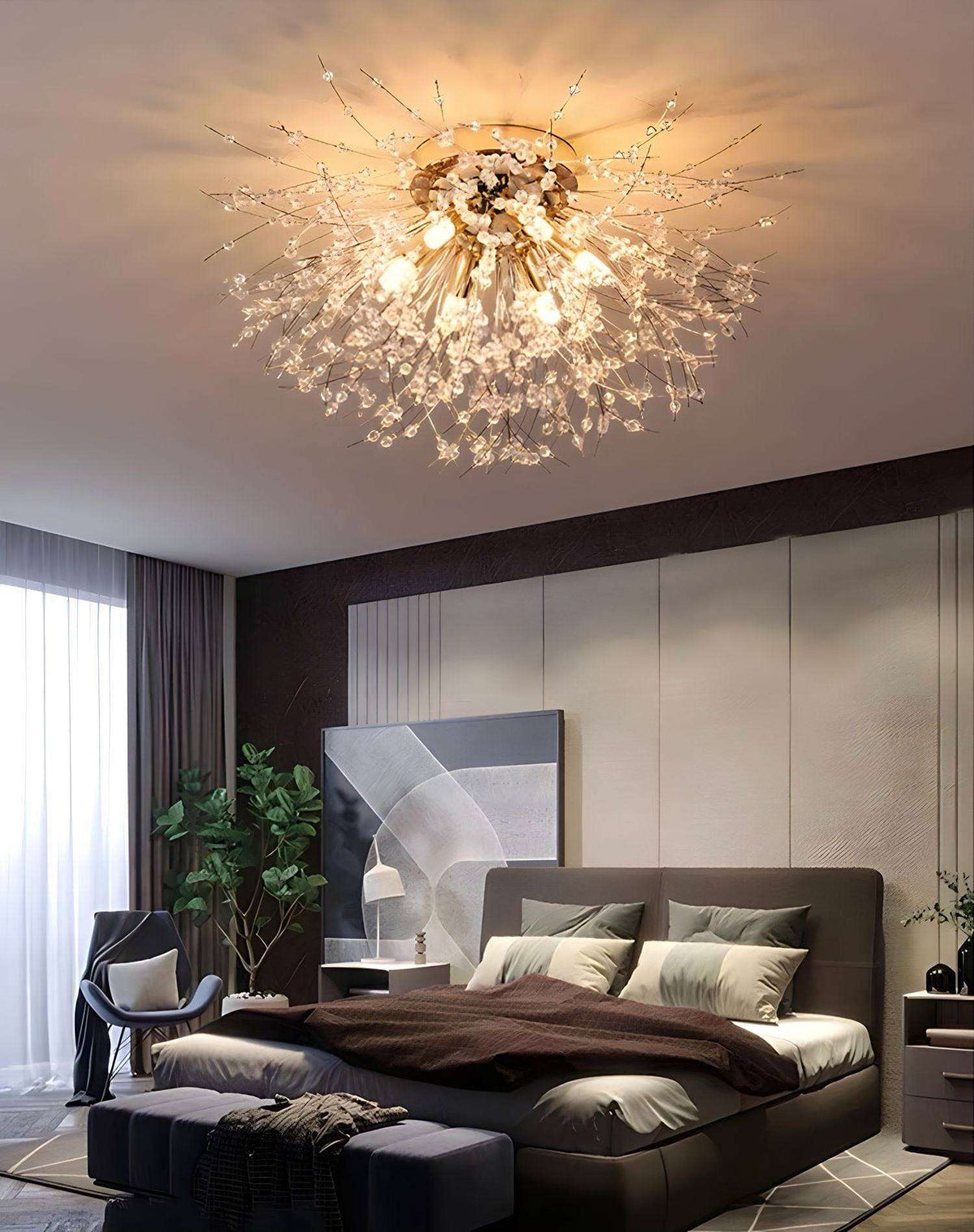 Plafonnier cristal K9 en forme de pissenlit, vue 3