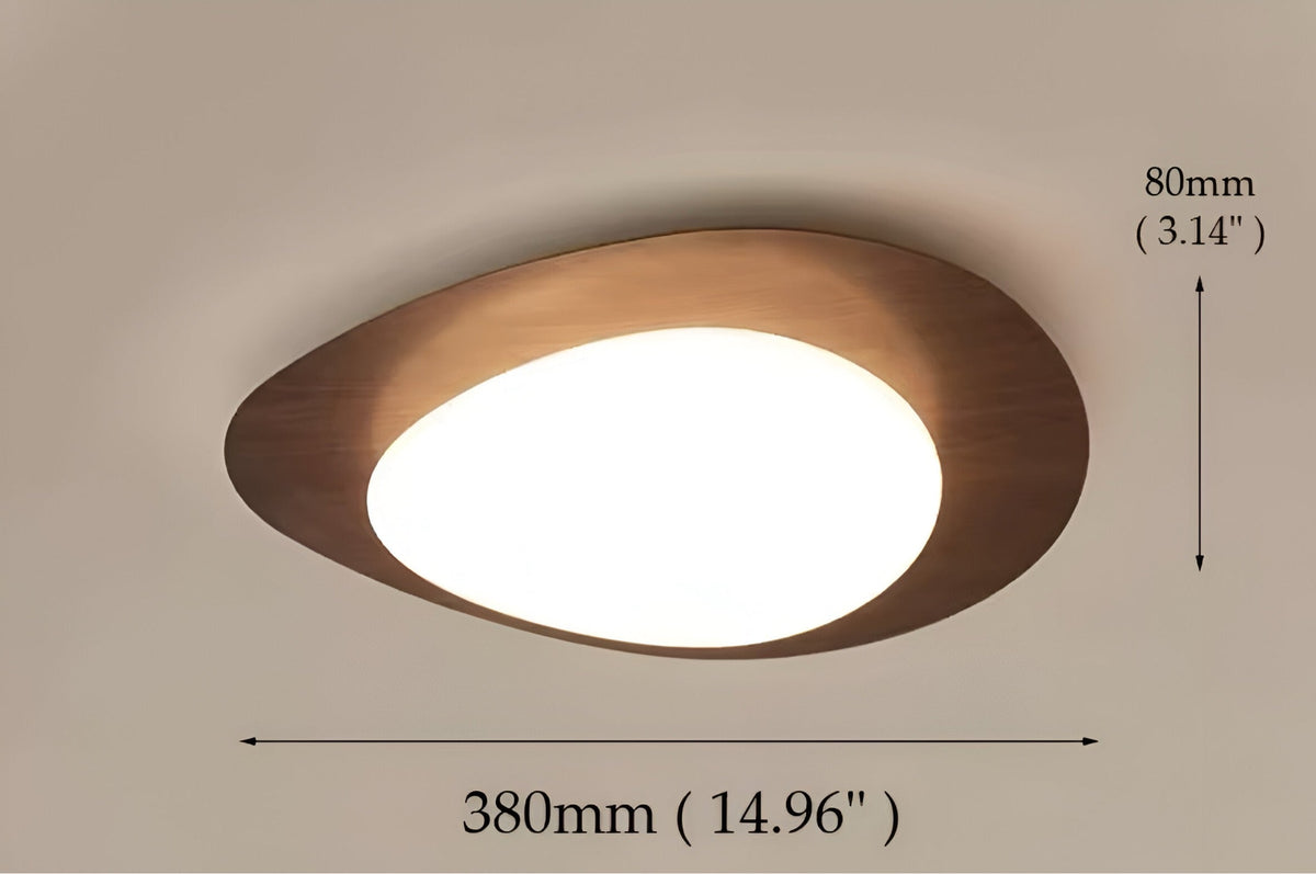 Plafonnier effet bois asymétrique avec télécommande, vue 11