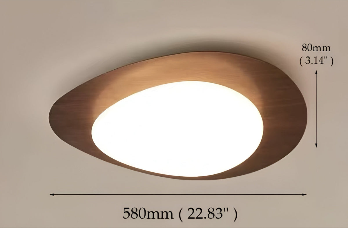 Plafonnier effet bois asymétrique avec télécommande, vue 12