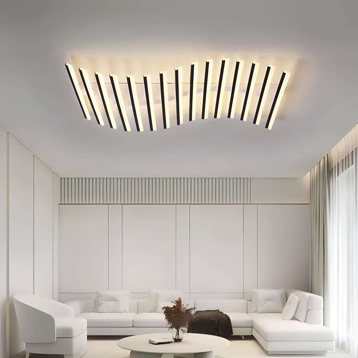 Plafonnier LED avec télécommande à formes ondulées Xeen