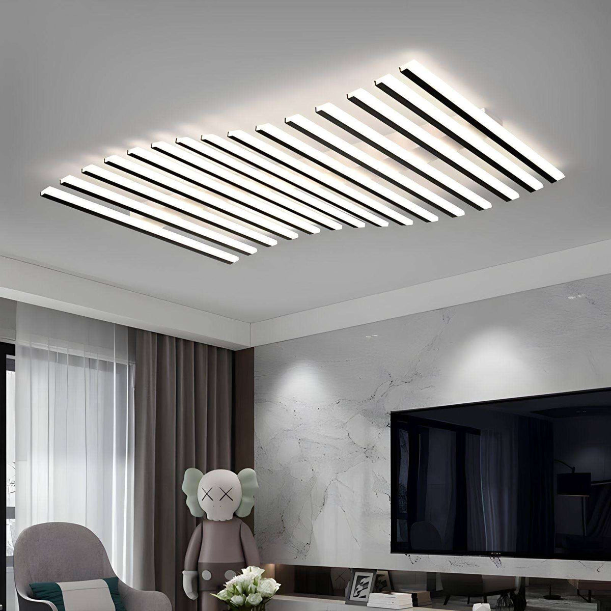 Plafonnier LED avec télécommande à formes ondulées Xeen, vue 2