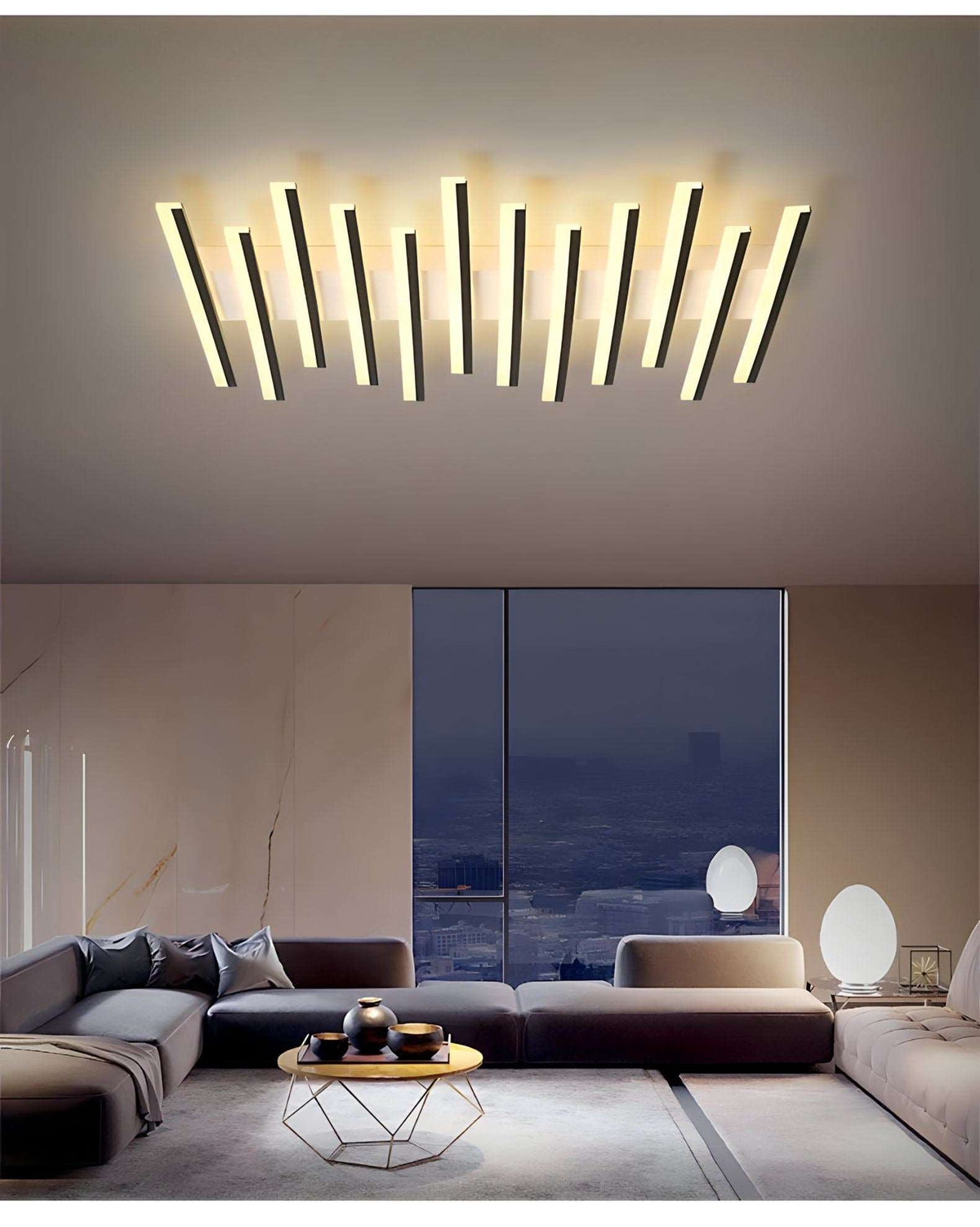 Plafonnier LED avec télécommande à formes ondulées Xeen, vue 4