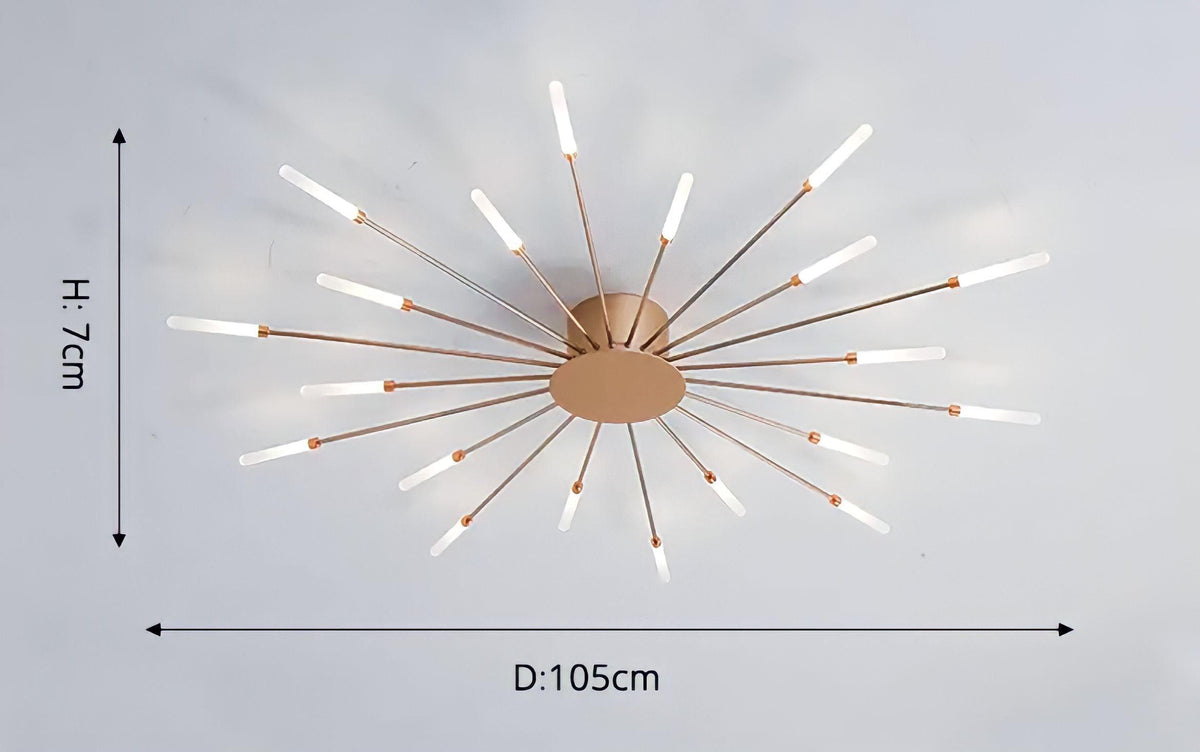 Plafonnier LED avec télécommande à pointes rayonnantes, vue 19