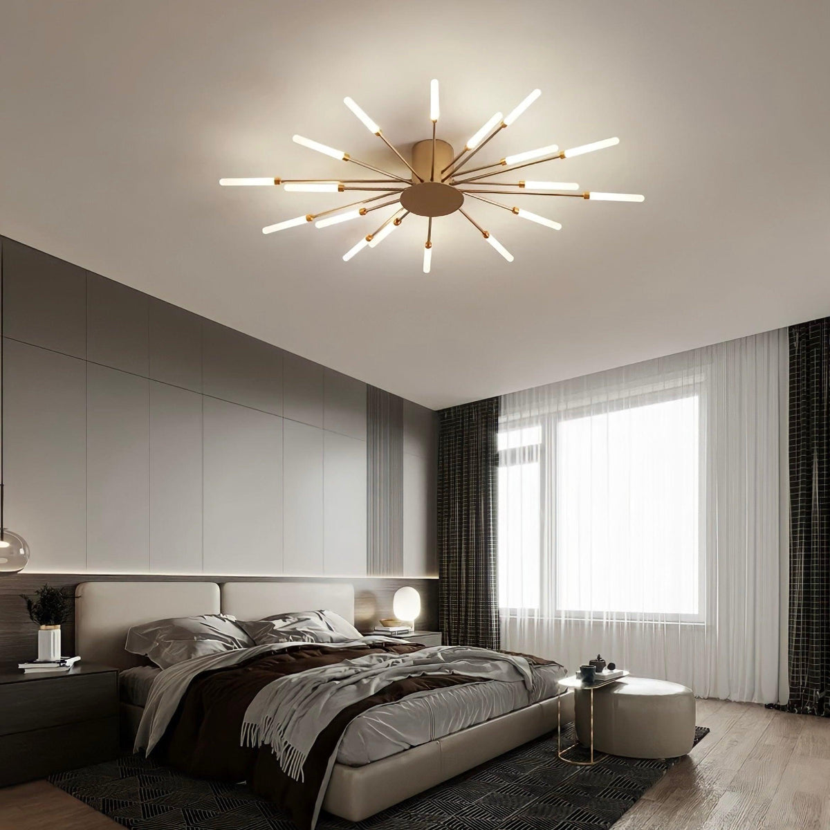 Plafonnier LED avec télécommande à pointes rayonnantes, vue 4