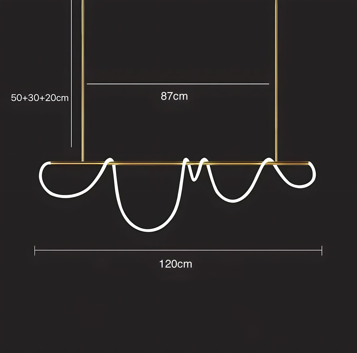Plafonnier LED avec télécommande à tube souple modelable Filo, vue 10