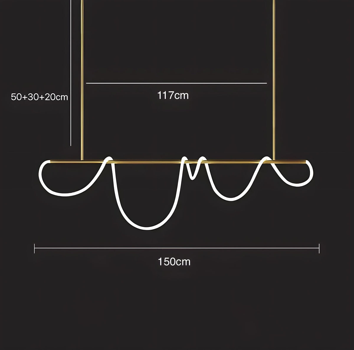 Plafonnier LED avec télécommande à tube souple modelable Filo, vue 11