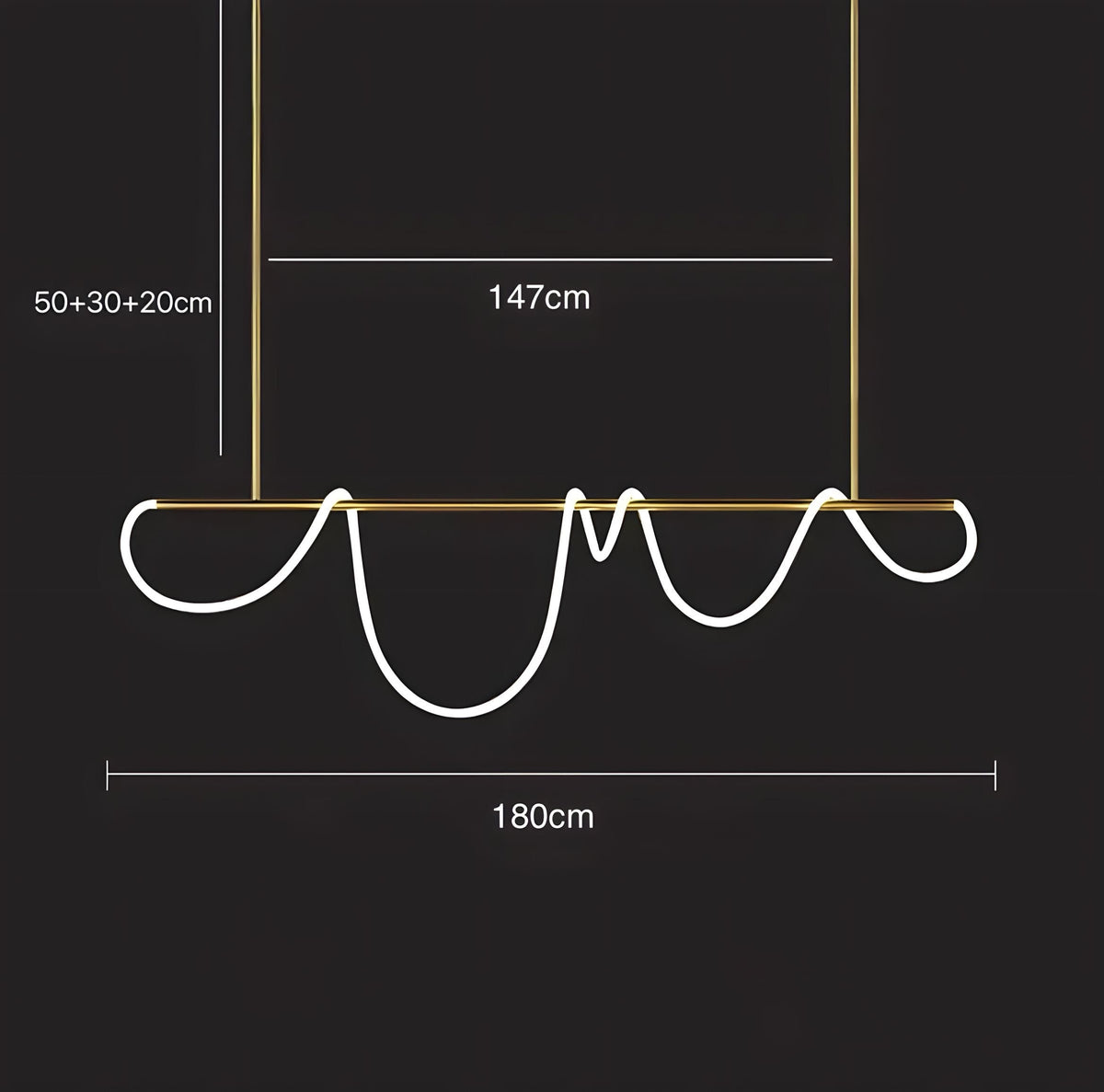 Plafonnier LED avec télécommande à tube souple modelable Filo, vue 12