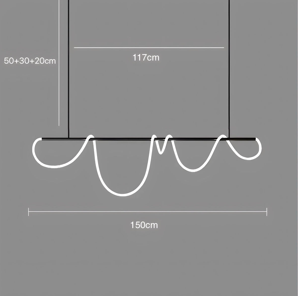 Plafonnier LED avec télécommande à tube souple modelable Filo, vue 15