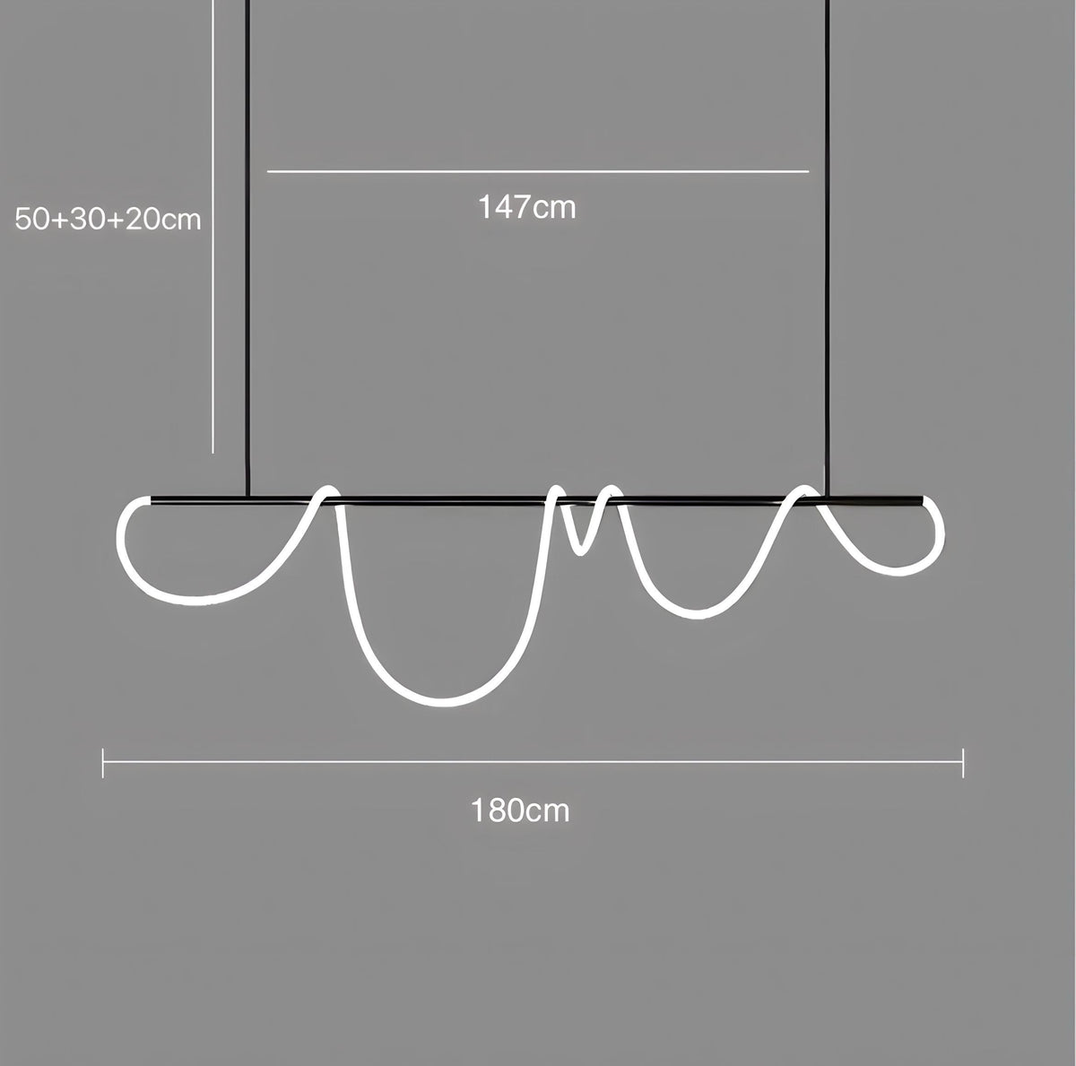 Plafonnier LED avec télécommande à tube souple modelable Filo, vue 16