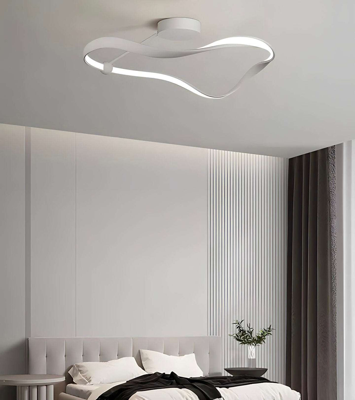Plafonnier LED avec télécommande aux lignes courbes Synai, vue 2