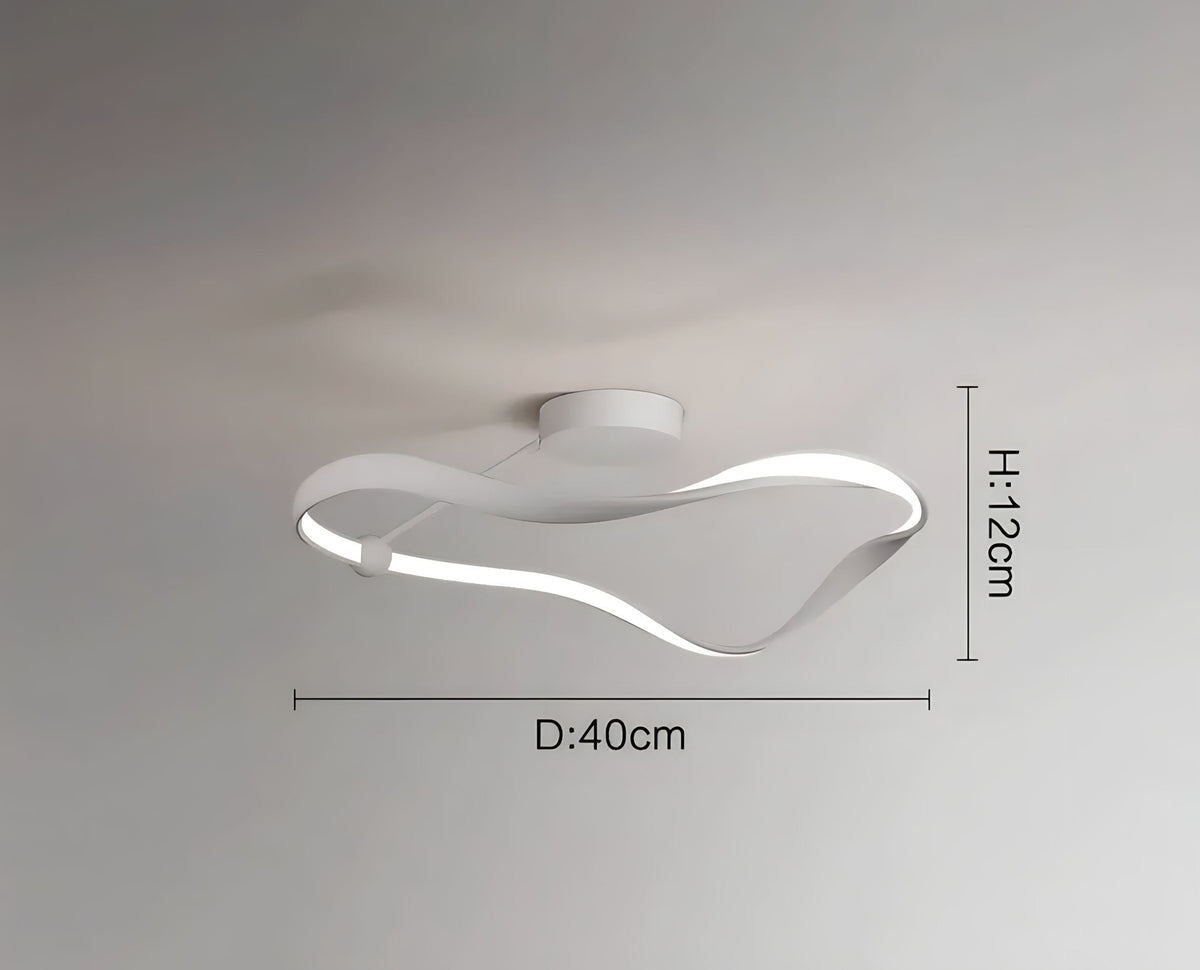 Plafonnier LED avec télécommande aux lignes courbes Synai, vue 5