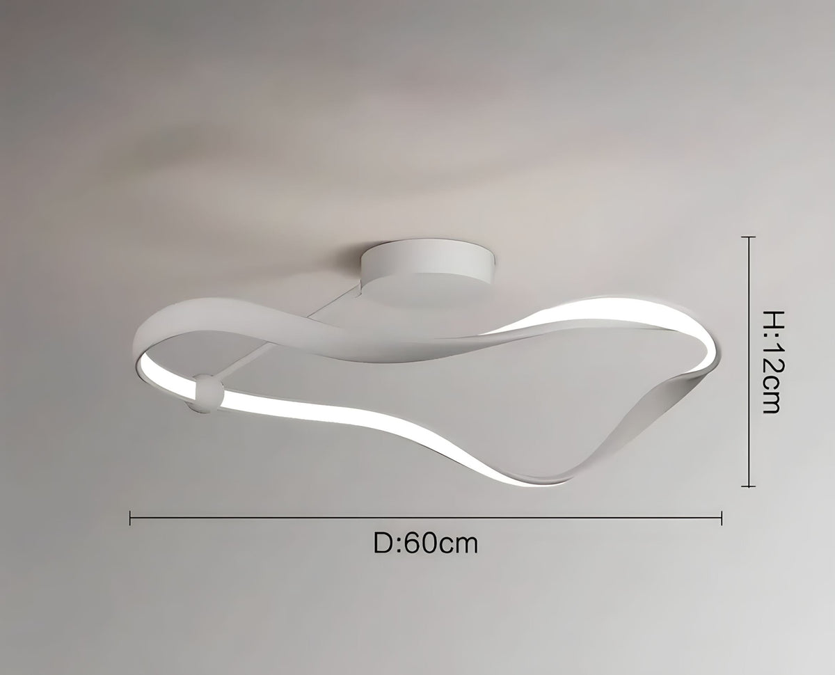 Plafonnier LED avec télécommande aux lignes courbes Synai, vue 6