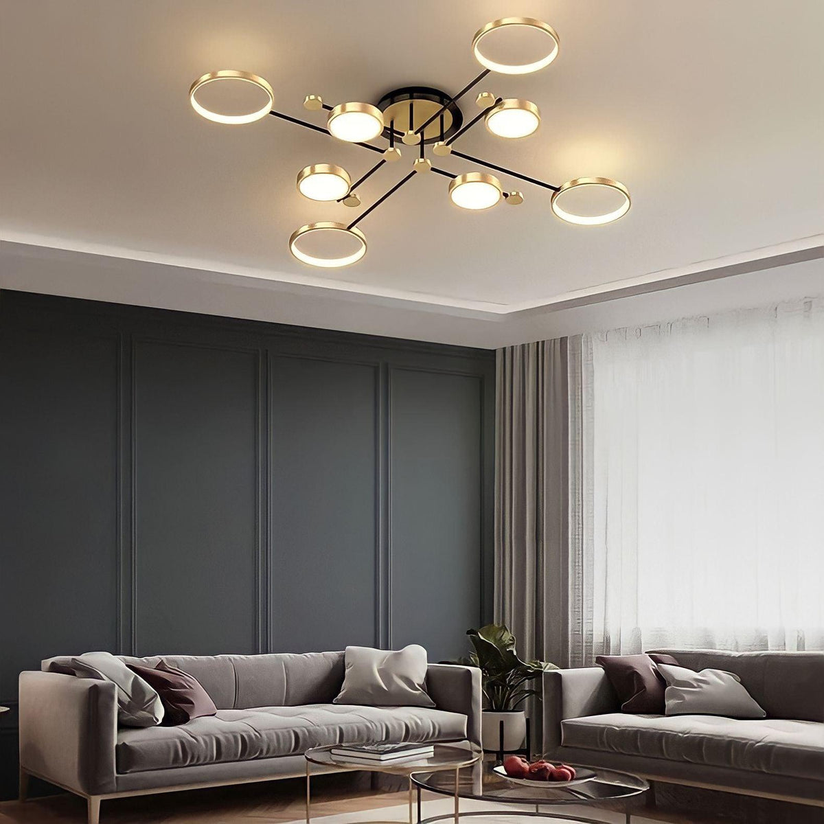 Plafonnier LED avec télécommande constellation, 4 à 8 éléments, vue 3