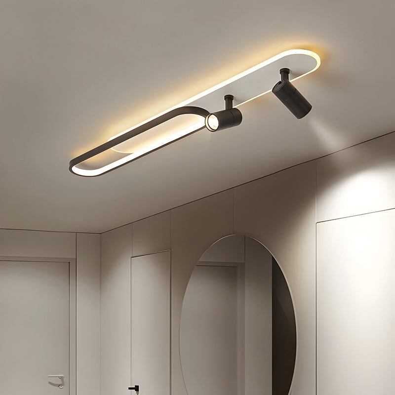 Plafonnier LED avec télécommande et spots orientables Ustrala