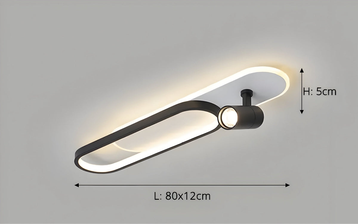 Plafonnier LED avec télécommande et spots orientables Ustrala, vue 13