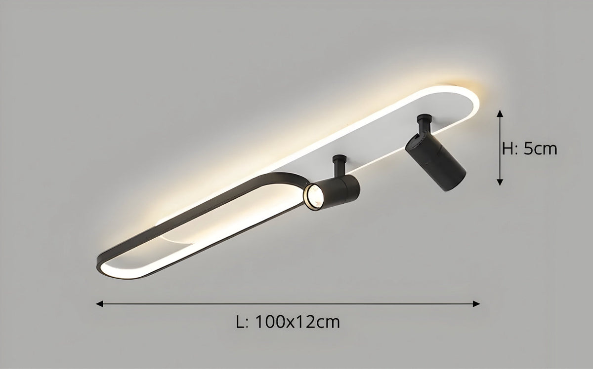 Plafonnier LED avec télécommande et spots orientables Ustrala, vue 14