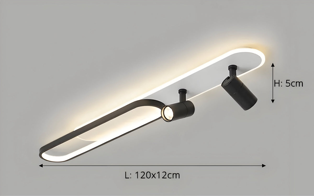 Plafonnier LED avec télécommande et spots orientables Ustrala, vue 15