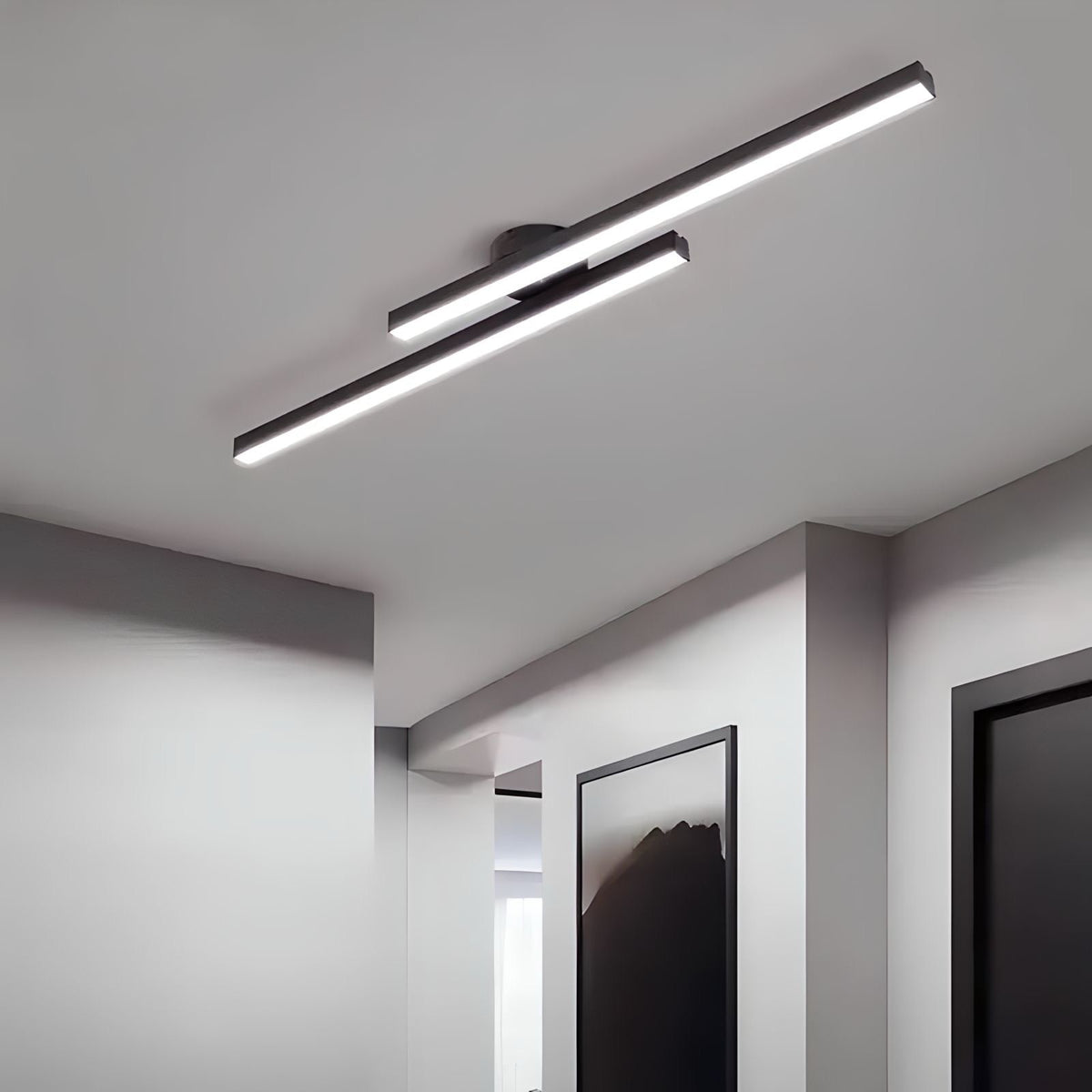 Plafonnier LED avec télécommande rectangulaire fin Aisle
