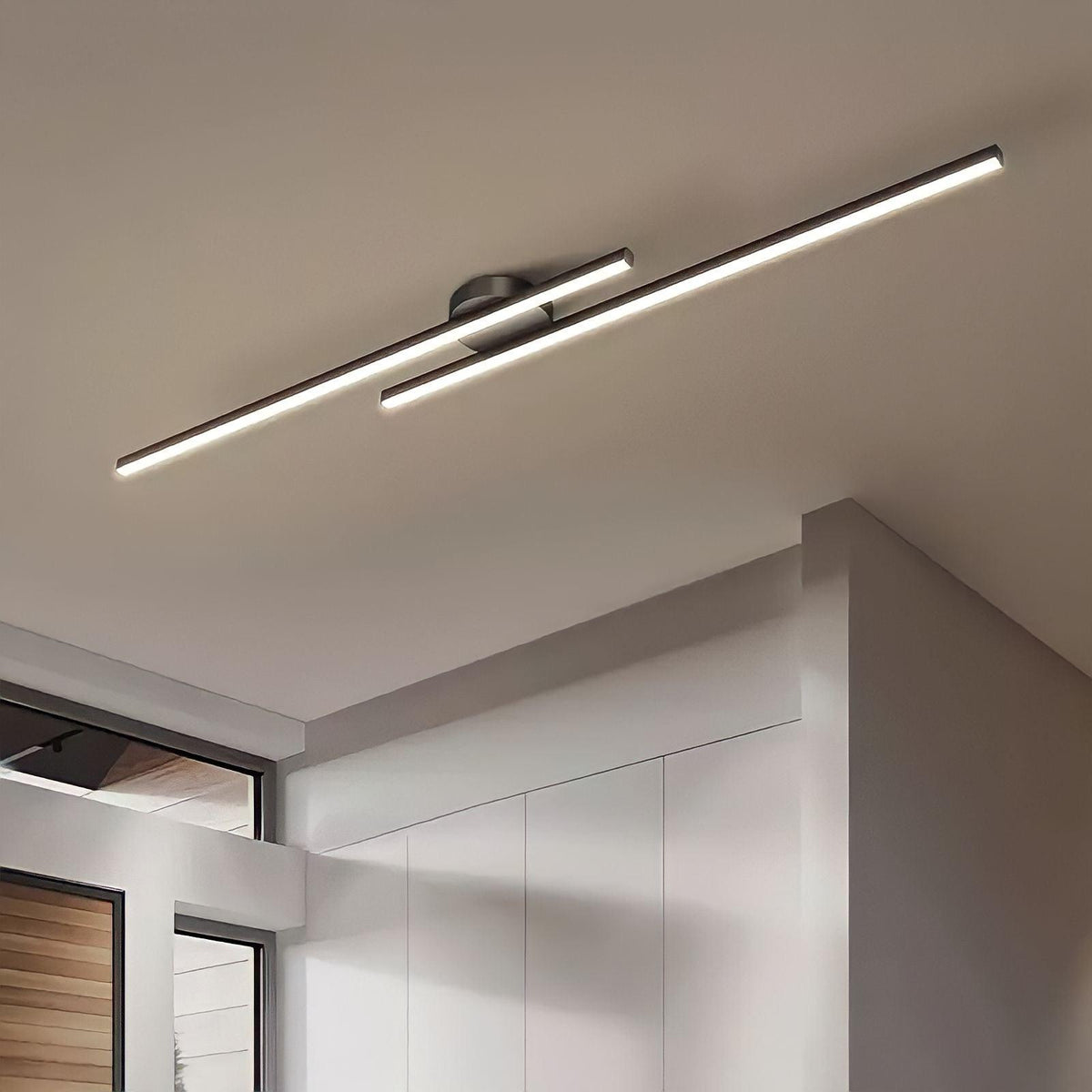 Plafonnier LED avec télécommande rectangulaire fin Aisle, vue 2