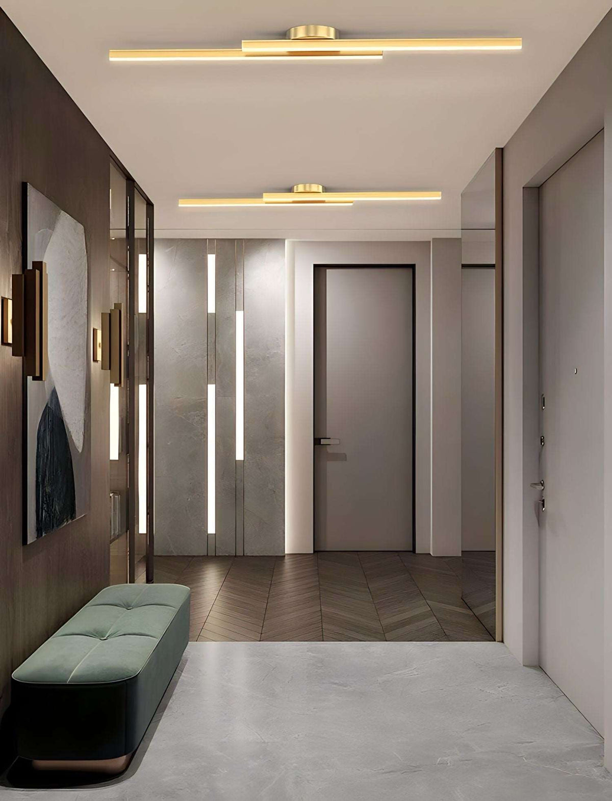 Plafonnier LED avec télécommande rectangulaire fin Aisle, vue 4