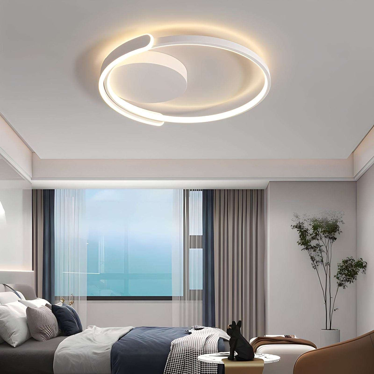 Plafonnier LED avec télécommande rond et extra-plat Taos, vue 2