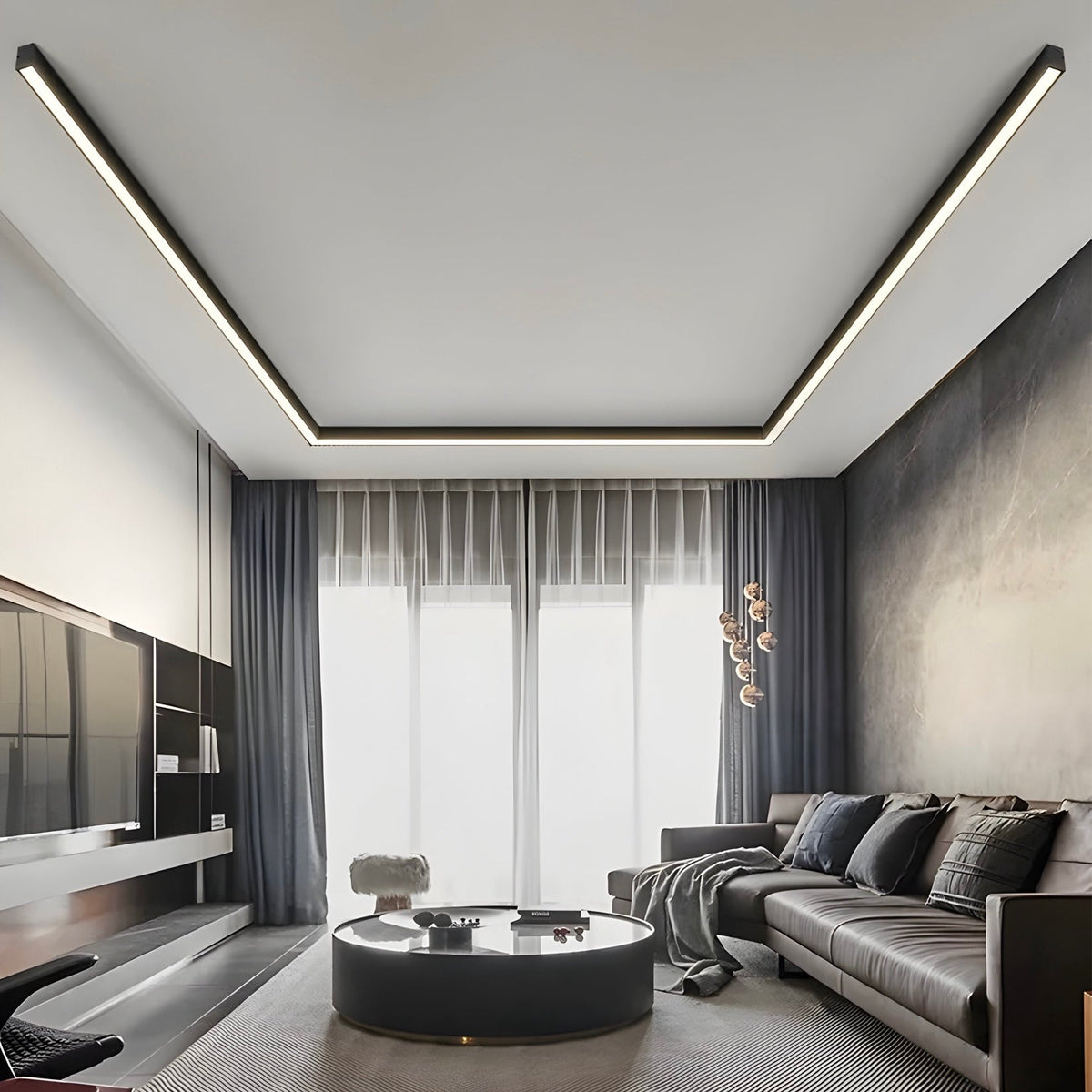 Plafonnier LED avec télécommande sobre de 60 à 200 cm Suora