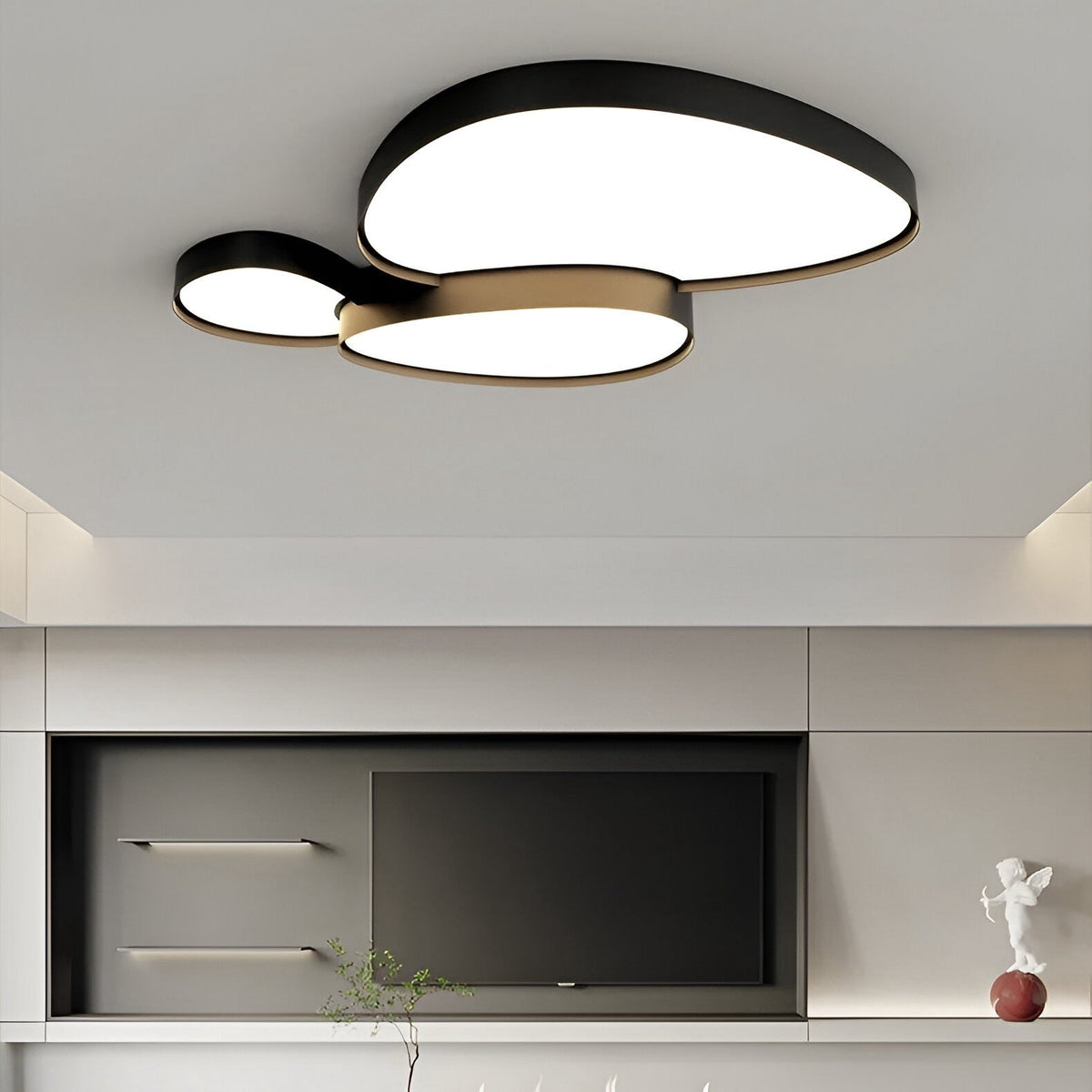 Plafonnier LED avec télécommande Varo, noir ou blanc, 3 tailles
