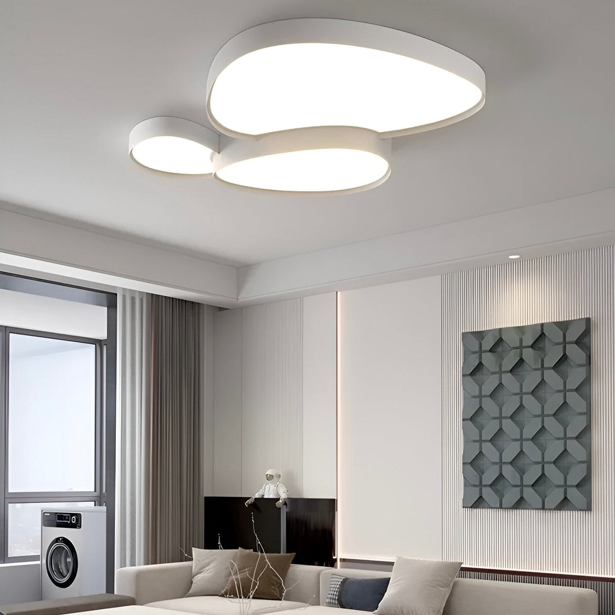 Plafonnier LED avec télécommande Varo, noir ou blanc, 3 tailles, vue 2