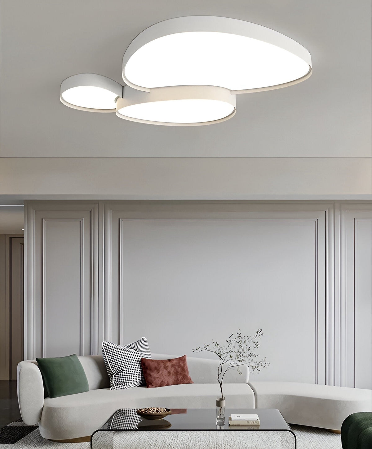 Plafonnier LED avec télécommande Varo, noir ou blanc, 3 tailles, vue 4